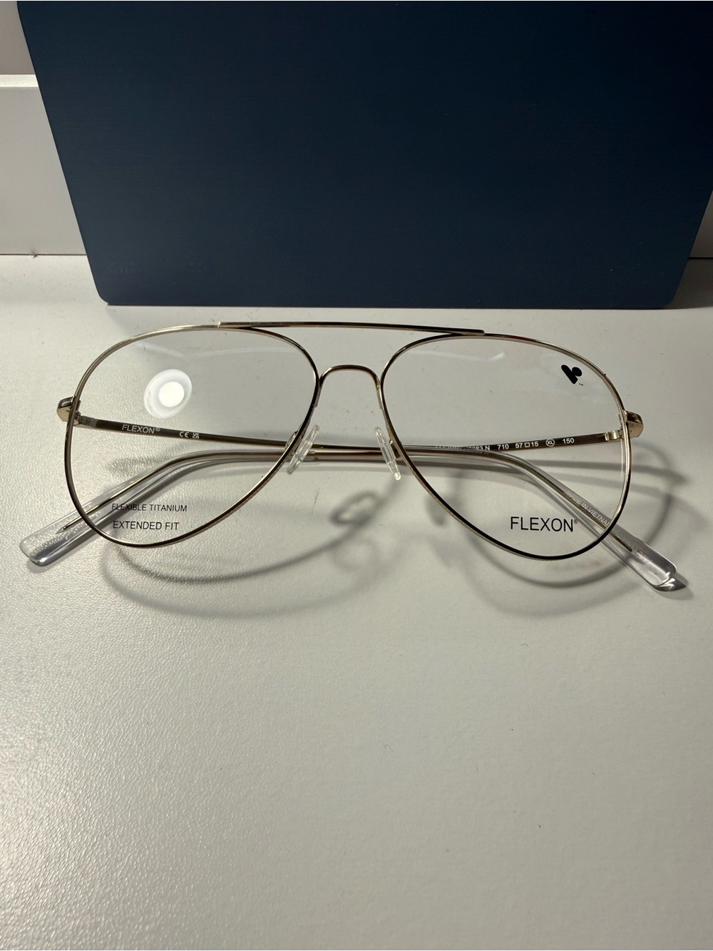 Men’s Gold Aviator Glasses – Clear Lenses